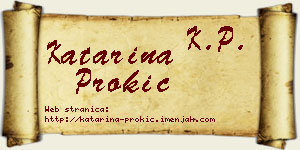 Katarina Prokić vizit kartica